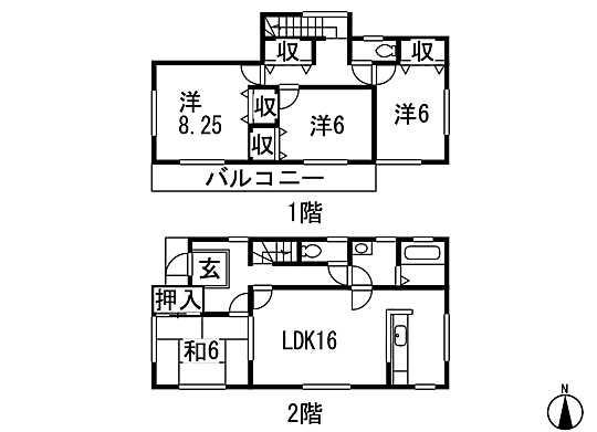 Floor plan. (1 Building), Price 19,800,000 yen, 4LDK, Land area 198.77 sq m , Building area 105.98 sq m