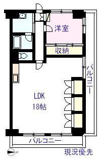 Floor plan. 1LDK, Price 6.5 million yen, Occupied area 59.85 sq m floor plan