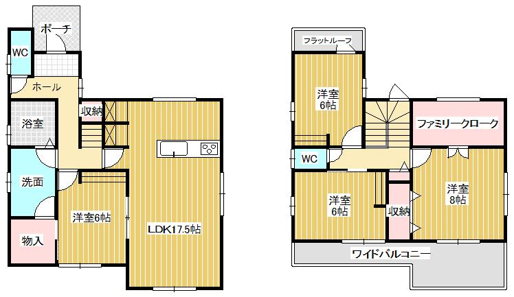 Floor plan. 24.5 million yen, 4LDK, Land area 198.07 sq m , Building area 104.33 sq m storage rich main bedroom! 