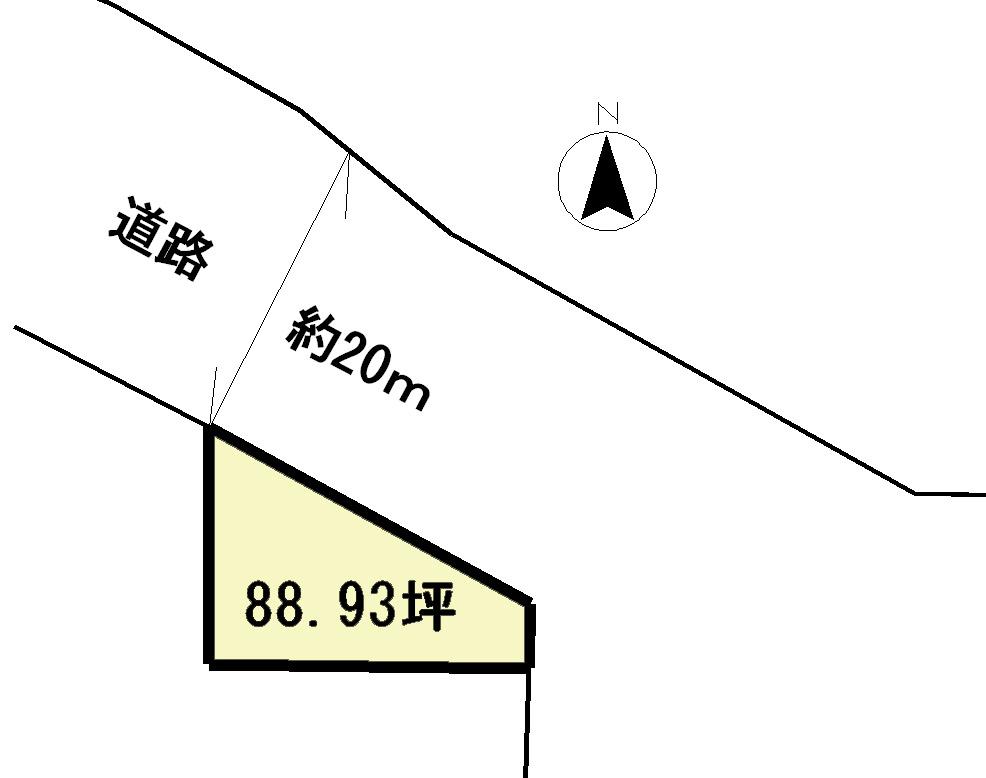 Compartment figure. Land price 8 million yen, Land area 294 sq m topographic map