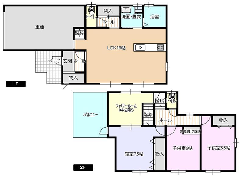 Floor plan. (Building 2), Price 26,900,000 yen, 4LDK, Land area 187 sq m , Building area 117.58 sq m