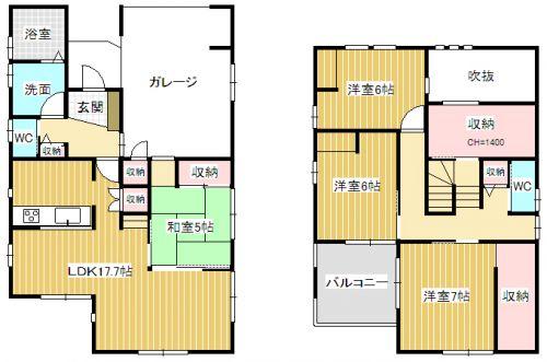 Floor plan. 26,900,000 yen, 4LDK, Land area 208 sq m , In spacious space of up to 23.7 quires in the building area 124.11 sq m LDK + Japanese-style room! 