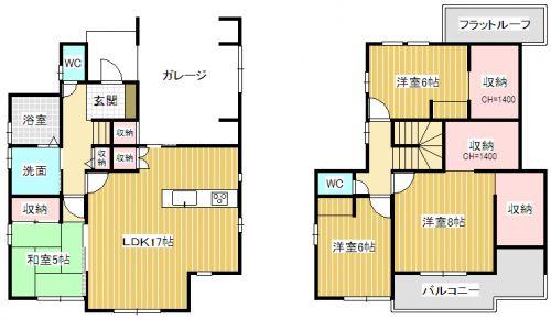 Floor plan. 26,900,000 yen, 4LDK, Land area 187 sq m , Also as an integral space of up to 23.0 quires in the building area 117.37 sq m LDK + Japanese-style room! 