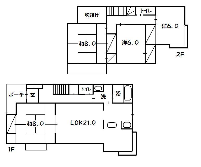 Floor plan. 9.8 million yen, 4LDK, Land area 167.33 sq m , Building area 110.94 sq m   ◆ Floor plan ◆ 