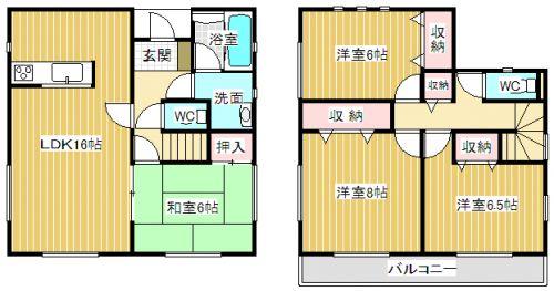 Floor plan. 19,800,000 yen, 4LDK, Land area 320.33 sq m , Building area 102.87 sq m all rooms Corner Room! In spacious space of up to 22.0 quires in LDK + Japanese-style room! 