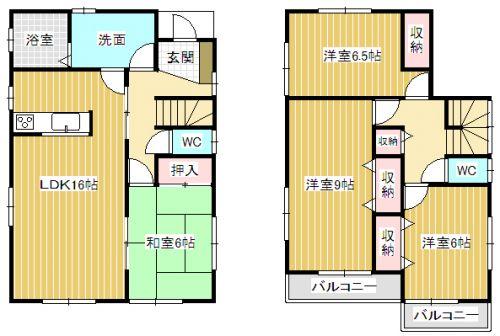 Floor plan. 17.8 million yen, 4LDK, Land area 191.86 sq m , Floor plan of the building area 105.99 sq m all rooms Corner Room! 