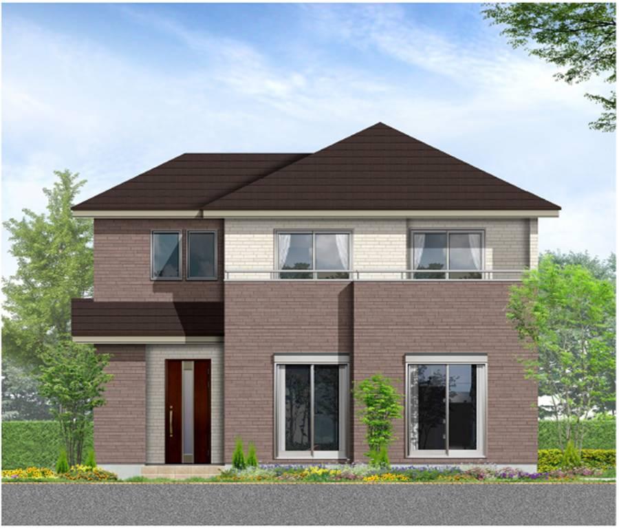 Rendering (appearance). (1 Building) Rendering large dirt floor with storage capable of storing such as golf bags and strollers at the door. LDK is open-minded studio design. You Mimamore the movement of the child while the housework. 