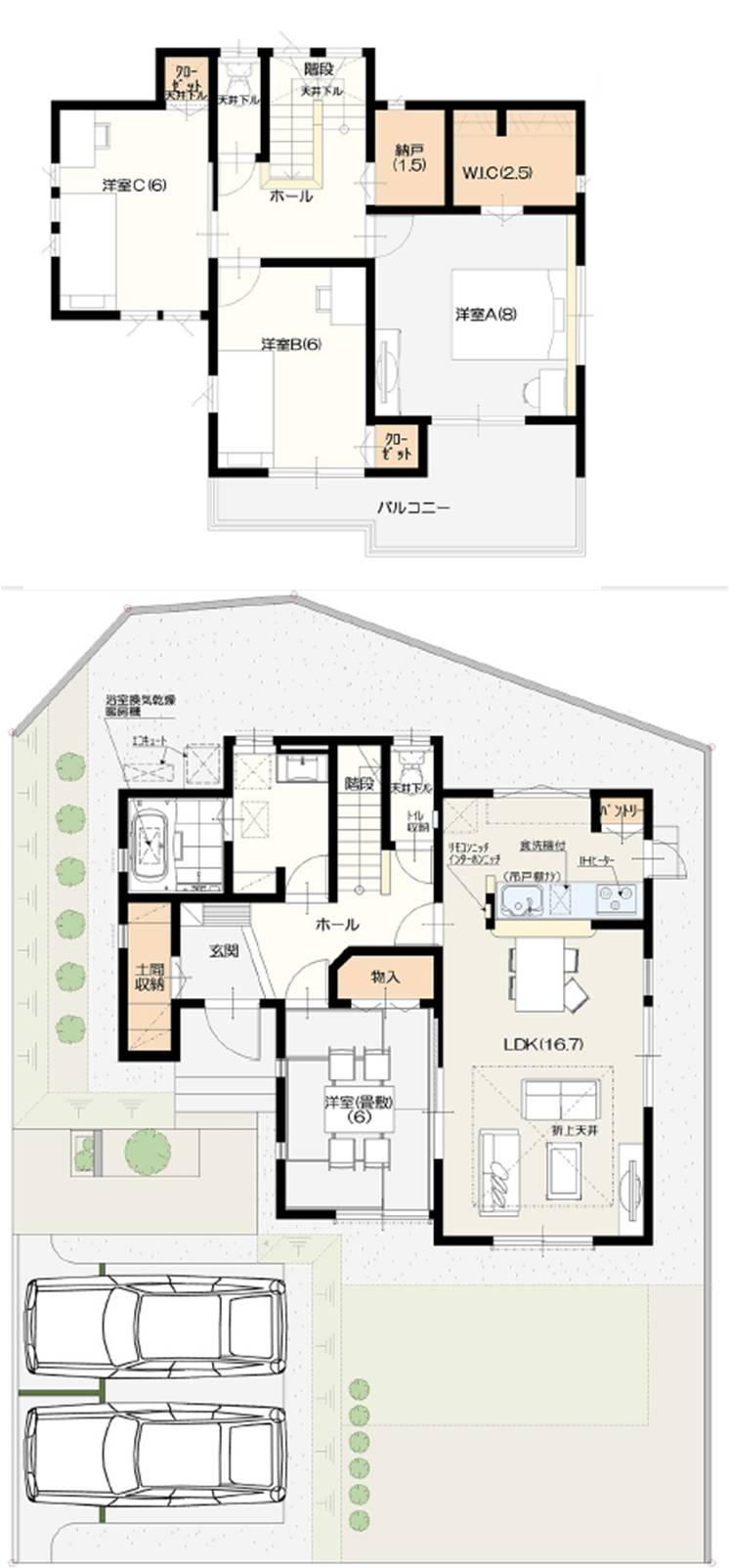 Floor plan. (1 Building), Price 29,800,000 yen, 4LDK, Land area 190.56 sq m , Building area 113.44 sq m