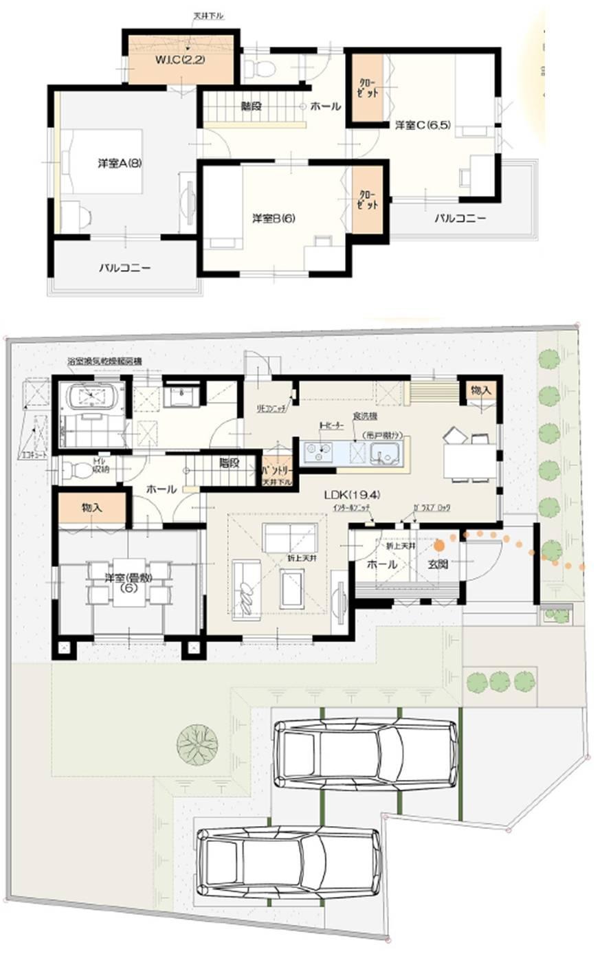 Floor plan. (3 Building), Price 29,800,000 yen, 4LDK, Land area 191.57 sq m , Building area 114.69 sq m