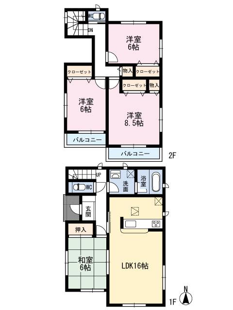 Floor plan. 19,800,000 yen, 4LDK, Land area 242.13 sq m , Building area 100.03 sq m 1 Building Floor Plan