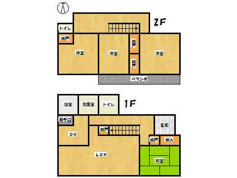 Floor plan. 18.5 million yen, 4LDK, Land area 248.8 sq m , Building area 109.33 sq m