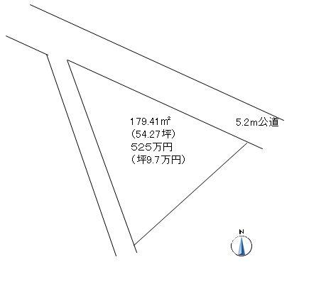 Compartment figure. Land price 5.25 million yen, Land area 179.41 sq m