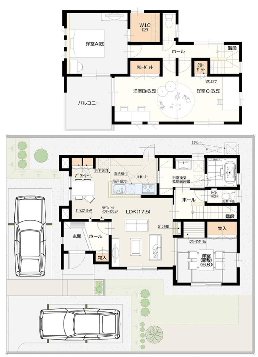 Floor plan. (Building 2), Price 33,500,000 yen, 3LDK, Land area 175 sq m , Building area 113.16 sq m