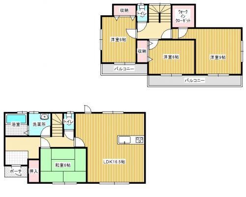 Floor plan. 18,800,000 yen, 4LDK, Land area 200.64 sq m , Building area 105.98 sq m Zenshitsuminami direction! 