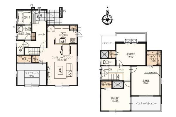 Floor plan. (7 Building), Price 23.6 million yen, 4LDK, Land area 182.78 sq m , Building area 107.24 sq m