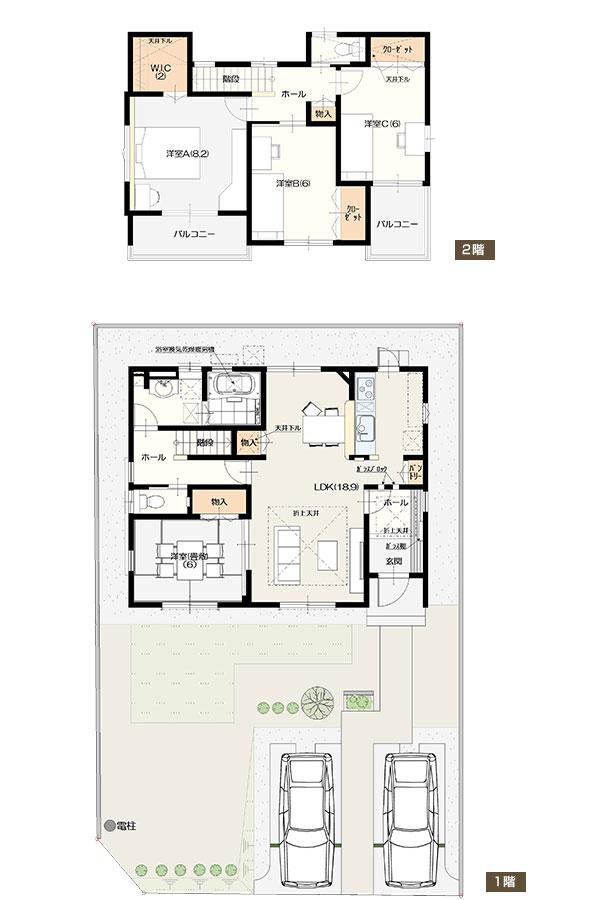 Floor plan. (No. 3 locations), Price 29,800,000 yen, 3LDK, Land area 197.87 sq m , Building area 113 sq m