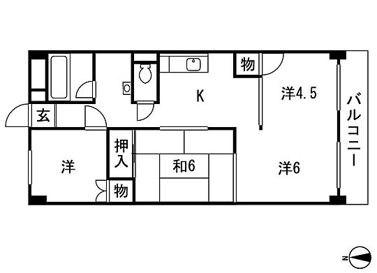Floor plan. 2LDK, Price 4.9 million yen, Occupied area 58.32 sq m , Balcony area 7.02 sq m floor plan