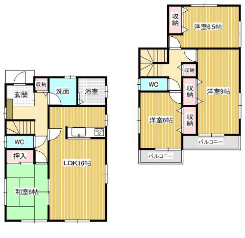 Floor plan. 20.8 million yen, 4LDK, Land area 197.52 sq m , Building area 105.99 sq m all rooms Corner Room! 