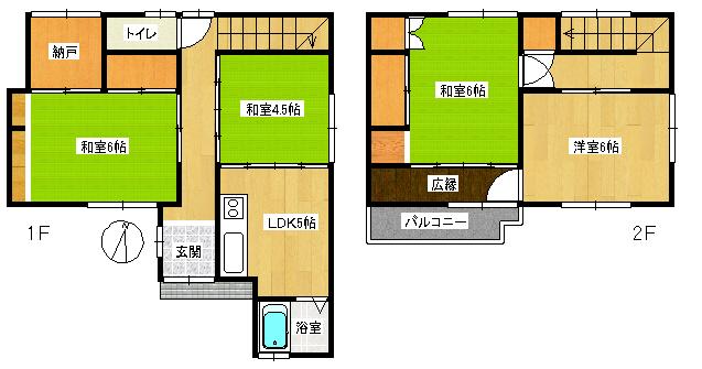 Floor plan. 7.56 million yen, 4DK + S (storeroom), Land area 101.61 sq m , Building area 74.52 sq m