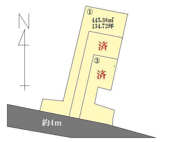 Compartment figure. Land price 7 million yen, Land area 445.38 sq m compartment view