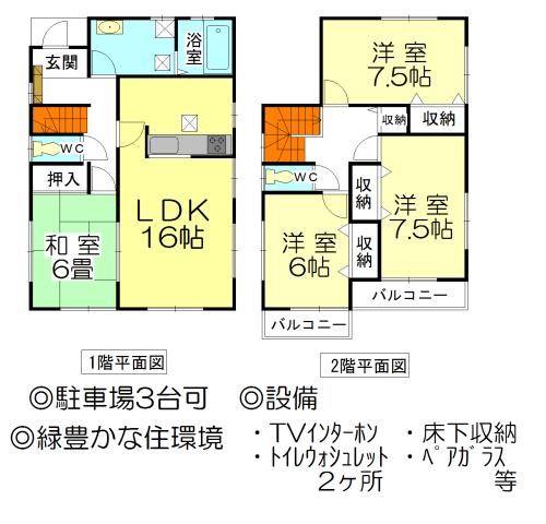 Floor plan. 20.8 million yen, 4LDK, Land area 197.52 sq m , Building area 105.99 sq m floor plan