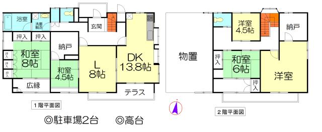 Floor plan. 19.5 million yen, 5LDK, Land area 343.46 sq m , Building area 194.96 sq m floor plan