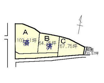 Compartment figure. Land price 5.95 million yen, Land area 223.98 sq m compartment view