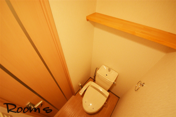 Toilet. Washlet toilet. With the top shelf. 