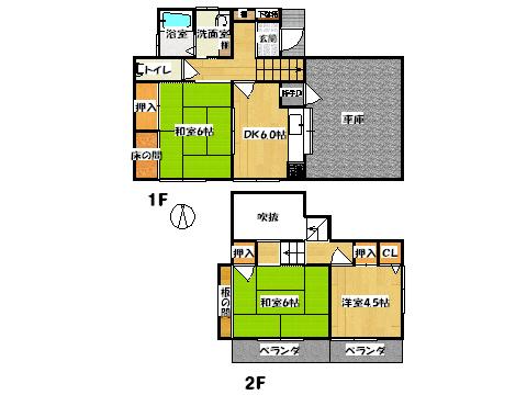 Floor plan. 7.3 million yen, 3DK, Land area 161.87 sq m , Building area 64.56 sq m