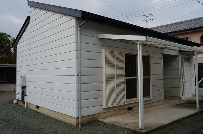 Building appearance. Terrace with a room