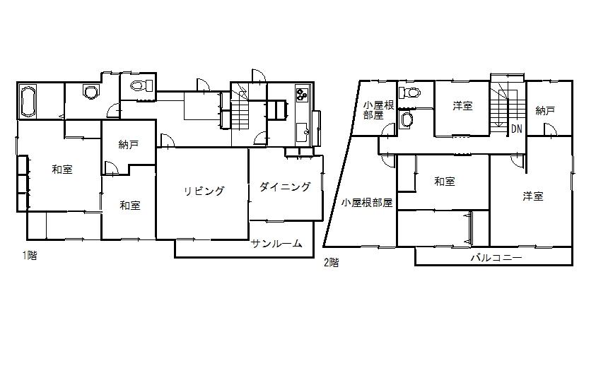 Floor plan. 19.5 million yen, 5LDK + 3S (storeroom), Land area 343.46 sq m , Building area 194.96 sq m floor plan