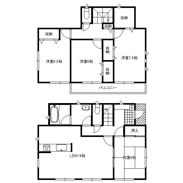Floor plan. 19,800,000 yen, 4LDK, Land area 181.87 sq m , Building area 101.65 sq m