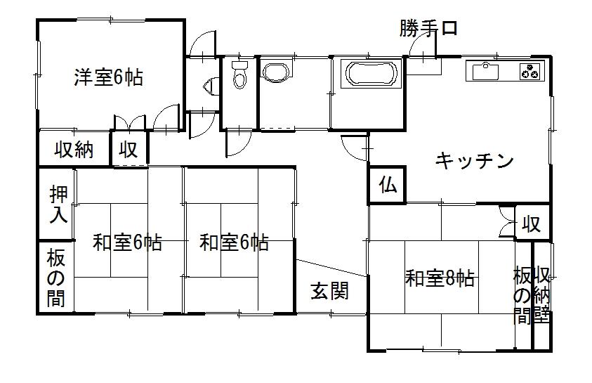 Floor plan. 6.8 million yen, 4DK, Land area 486 sq m , Building area 88.6 sq m floor plan
