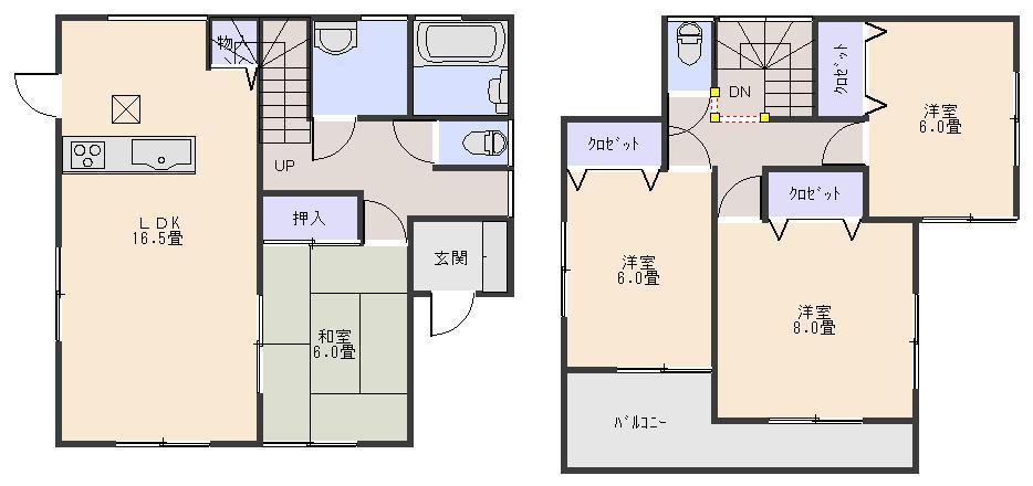 Floor plan. 597m until the power center fish and Yoshii shop