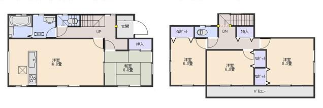 Floor plan. 597m until the power center fish and Yoshii shop