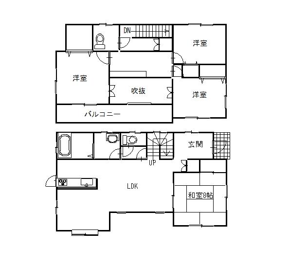 Floor plan. 22.5 million yen, 4LDK, Land area 170.24 sq m , Building area 121.71 sq m floor plan