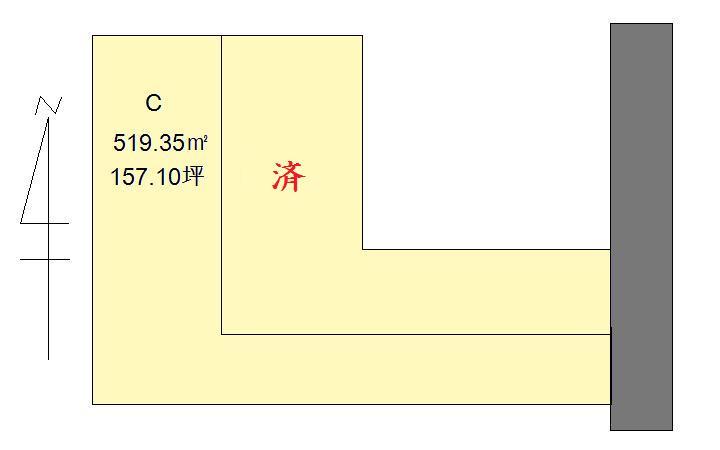 Compartment figure. Land price 13,380,000 yen, Land area 519.35 sq m compartment view