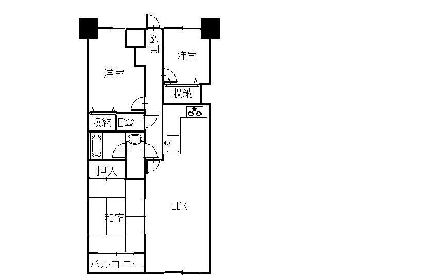 Floor plan. 3LDK, Price 6.3 million yen, Footprint 60.7 sq m , Balcony area 8.78 sq m floor plan