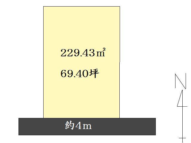 Compartment figure. Land price 9.72 million yen, Land area 229.43 sq m