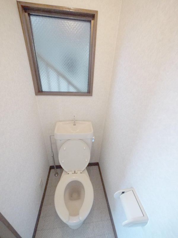 Toilet. Window with toilet