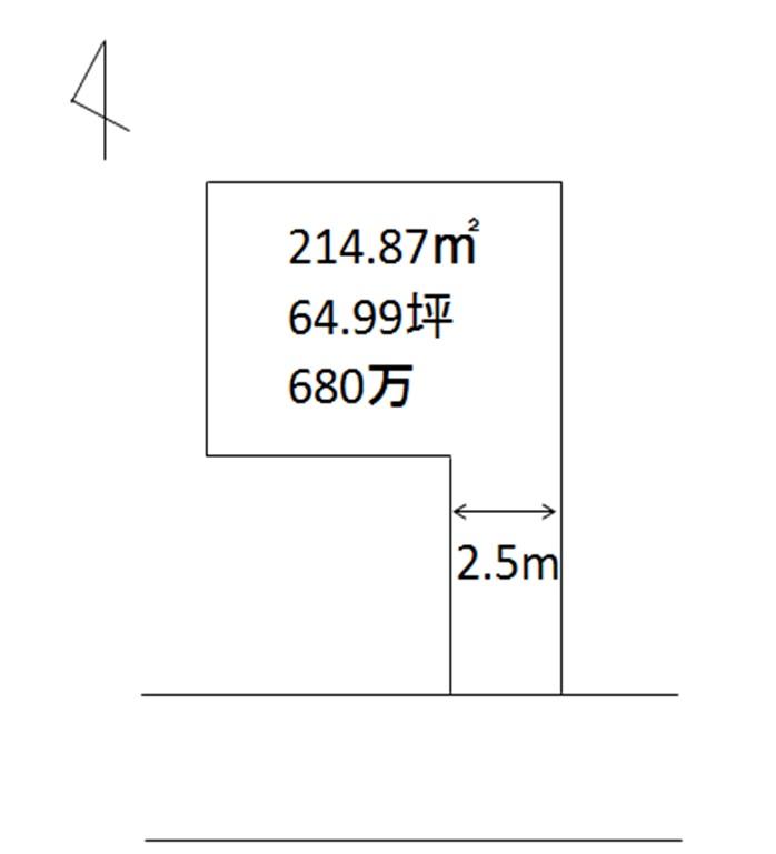 Compartment figure. Land price 6.8 million yen, Land area 214.87 sq m compartment view