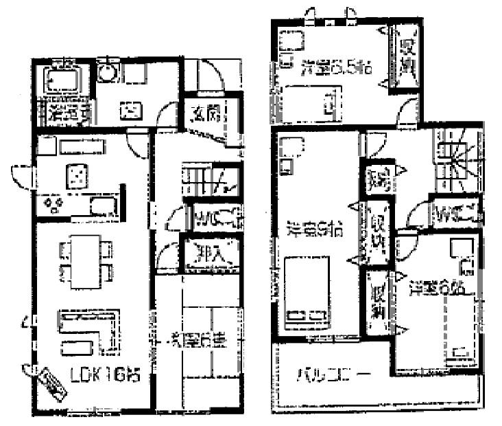 Floor plan. 23,900,000 yen, 4LDK, Land area 161.12 sq m , Building area 105.99 sq m