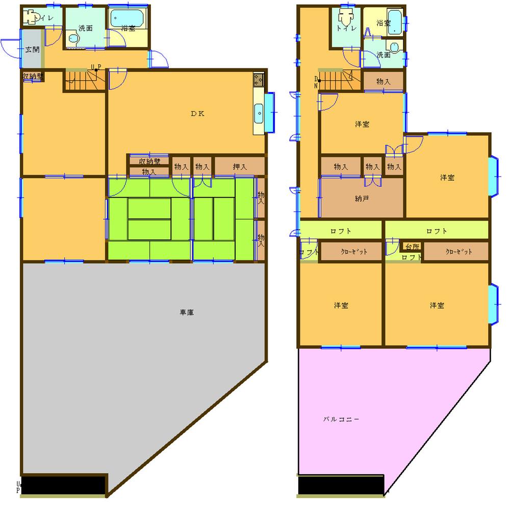 Floor plan. 14.8 million yen, 6LDK + 3S (storeroom), Land area 257 sq m , Building area 195.67 sq m each room are you, of my 6-mat more leeway certain floor plan second floor also bath and toilet, Handy your Uchi also to live in a large family there is a washroom