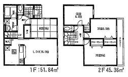 Floor plan. (Building 2), Price 20.8 million yen, 4LDK, Land area 180.87 sq m , Building area 97.2 sq m