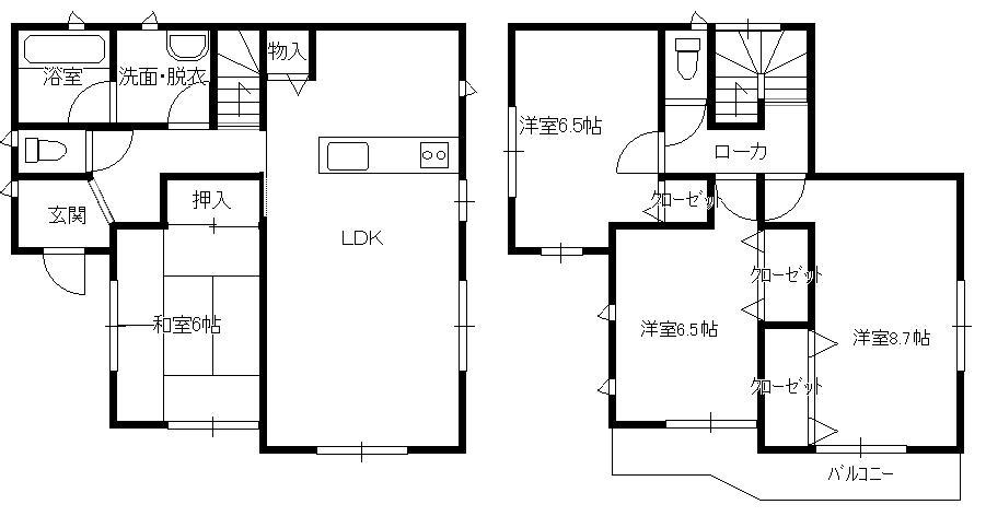 Floor plan. 21.5 million yen, 4LDK, Land area 205.77 sq m , Building area 100.44 sq m