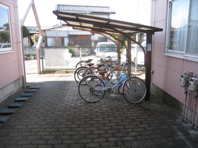 Entrance. Is a bicycle parking lot! 