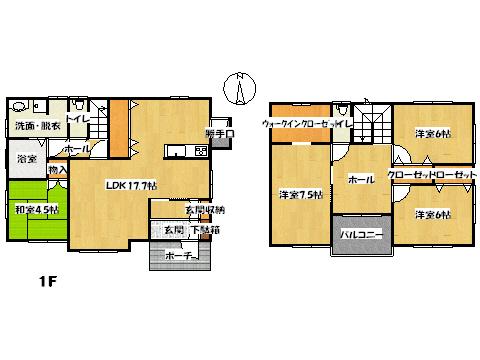 Floor plan. 28.8 million yen, 3LDK, Land area 214.23 sq m , Building area 113.44 sq m