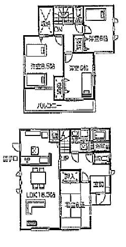 Floor plan. (Building 2), Price 24,900,000 yen, 4LDK, Land area 175.4 sq m , Building area 105.78 sq m