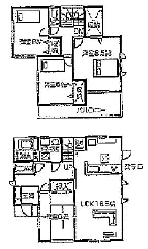 Floor plan. (3 Building), Price 24,900,000 yen, 4LDK, Land area 160.21 sq m , Building area 105.78 sq m