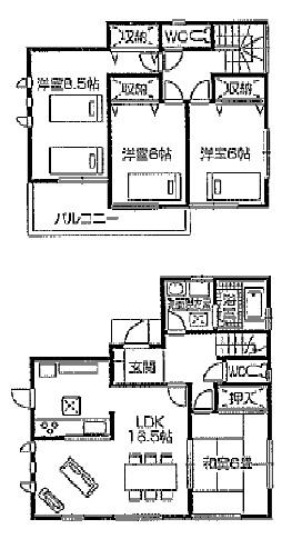 Floor plan. (7 Building), Price 22,400,000 yen, 4LDK, Land area 180.51 sq m , Building area 102.68 sq m